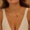 Initial Cowgirl Charm Necklaces for Women,14K Gold Plated Dainty Western Cherry Heart Necklace Beach Choker Personalized Monogram Name Necklace - 3 of 4