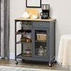 NicBex Mobile Kitchen Island Cart Morden Kitchen Carts on Wheels with Storage, 2-Tier Cabinet, 3 Open Shelves and Drawer for Kitchen - 4 of 4