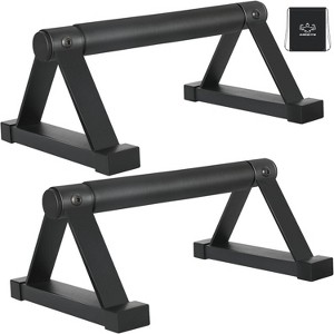 Wooden Parallettes Bars 500LB Capacity, Anti-Slip Push Up Handles for Calisthenics, Handstands - 1 of 4