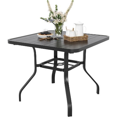 Lirago Soohow Patio Dining Table 35"x35" Square Outdoor Dining Table Metal Outdoor Furniture