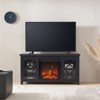 Black TV Stands with Log Fireplace Insert - Henn&Hart - 2 of 4