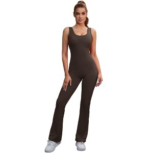 INSPIRE CHIC Women's Hollow Back One Piece Long Workout Fitness Full Body Shapers - 1 of 4