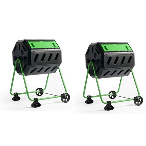 Hot Frog 37 Gallon Dual Chamber Quick Curing Tumbling Composter Bin (2 Pack) - image 1 of 4