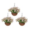 YIYIBYUS Artificial Hanging Flowers Plants Basket for Outside Porch, 3 Set Artificial Outdoor Flowers with Hanging Basket - 3 of 4