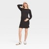 Long Sleeve Active Mini Maternity Dress - Isabel Maternity by Ingrid & Isabel™ Black - image 3 of 3