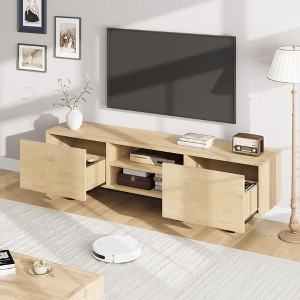 GustoWave Industrial TV Stand for 80", Modern Entertainment Center with 2 Drawers and Open Storage - 1 of 4