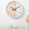 24"x24" Wooden Two-Toned Wall Clock with White Accents Brown - Olivia & May - image 2 of 4