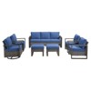 Gymojoy 7 Pieces Outdoor Sofa Swivel Chair Ottoman with Patio Chair Set - 3 of 4