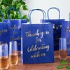 Sparkle and Bash 24 Pack Medium Paper Gift Bags with Tissue Paper for Party Favor, Thank You for Celebrating with us, Blue - 2 of 4