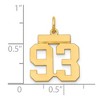 Black Bow Jewelry 14k Yellow Gold, Athletic Collection, Small Polished Number 93 Pendant - 4 of 4