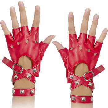 Skeleteen Girls Fingerless Costume Gloves - Red