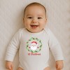 Everyday Kids Christmas Collection 1st Christmas Santa Wreath Baby Onesie – Graphic Bodysuit - 3 of 4