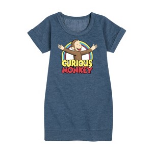 - Curious George - Classic Cartoons Graphic Short Sleeve Fleece Dress - 1 of 3