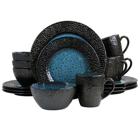 12pc Stoneware Avesta Dinnerware Set Black - Threshold™ : Target