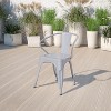 Flash Furniture Commercial Grade Metal Indoor-Outdoor Chair with Arms - 2 of 4