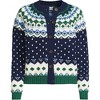 Lands' End Women's Lofty Birdseye Fair Isle Cardigan Sweater - 3 of 4