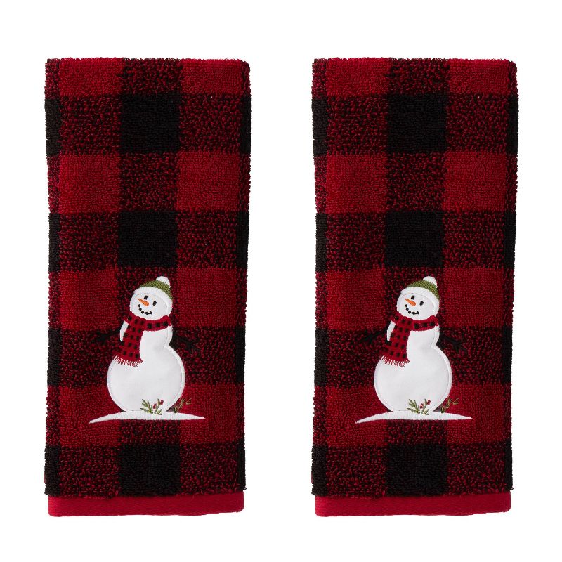 2pc Woodland Winter Hand Towel Set Red - SKL Home, 1 of 8