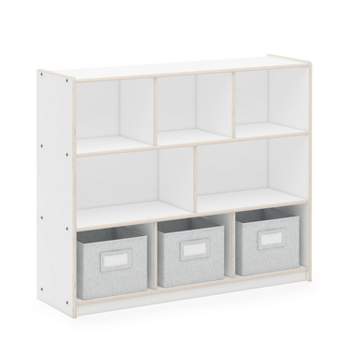 Guidecraft Edq Shelves And 5 Bin Storage Unit 30 - White : Target