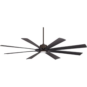 80" Possini Euro Design Defender Modern Indoor Outdoor Ceiling Fan with Dimmable LED Light Remote Oil Rubbed Bronze Black Damp Rated for Patio House - 1 of 4