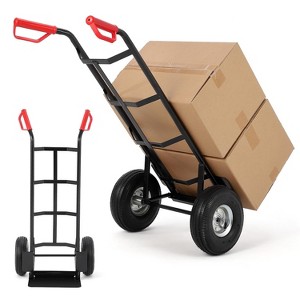 Heavy Duty Hand Truck with Handle, 440lbs Loading Capacity with Folding Bottom Panel & All-Terrain Rubber Wheels for Warehouse, Supermarket, Garage - 1 of 4