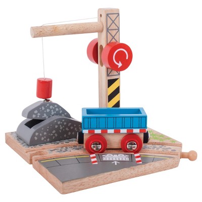 wooden railway crane