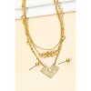 Slickblue Women's Square Pendant Necklace Set, Layered Chain With Ball Earrings, Fashion Jewelry, Silver/Gold - 2 of 3