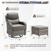 Outdoor Swivel Rocker Chair with 6 Inch Thick Cushion 2 in 1 Porch Glider Swivel Chair - Wicker Patio Furniture Patio Swivel Glider Seating - 3 of 4
