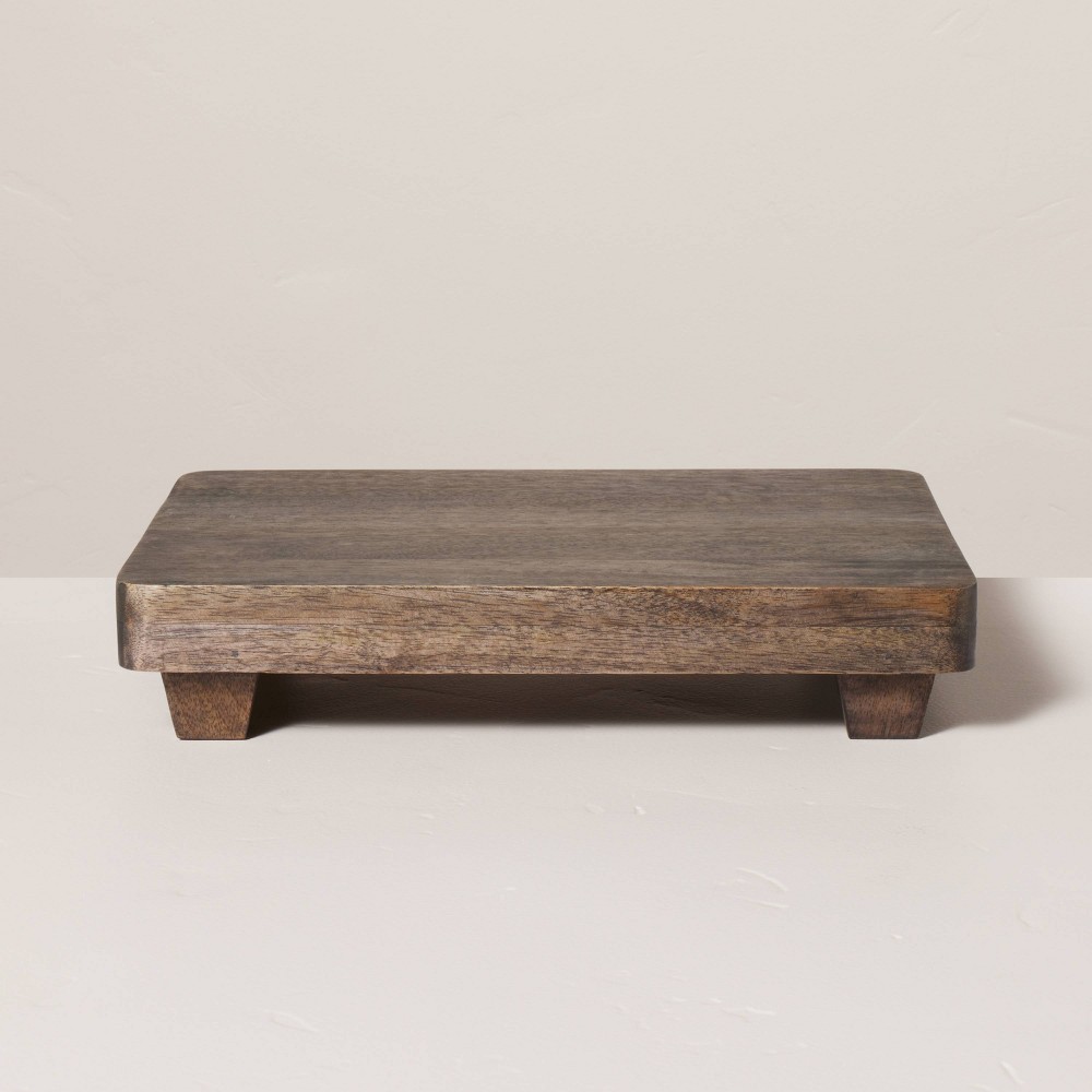 Photos - Serving Pieces 10"x13" Footed Wood Serving Trivet Pickled Black - Hearth & Hand™ with Mag