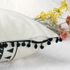 Unique Bargains Decorative Geometric Line Pattern Fringe Pompoms Throw Pillow Covers 2 Pcs - 4 of 4