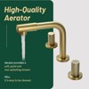 Cobbe Double Handle Bathroom Sink Faucet Spout 360 Degree Swivel 3-Hole 8 Inch Widespread Faucet Brushed Gold - 4 of 4