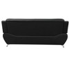 DOMETOUR Black Faux Leather 3-Seater Living Room Sofa - Modern Comfort and Timeless Elegance - 2 of 4