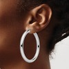 Black Bow Jewelry 5mm Round Tube Hoop Earrings in Sterling Silver, 55mm (2 1/8 in) - 3 of 4