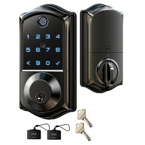 Itopfox Smart Fingerprint Door Lock with App Control, 7-in-1 Keyless Entry, Auto Lock, Emergency Power Port, Touchscreen Keypad, Biometric Lock - 1 of 4