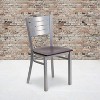 Emma and Oliver 2 Pack Silver Slat Back Metal Restaurant Chair - 2 of 4