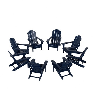 WestinTrends Malibu  HDPE Outdoor Folding Poly Adirondack Chair (Set of 8)