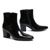 Santimon Mens Boots Casual Patent Leather Chelsea Dress Boots Zipper on Side Mid Calf Boots Black - 3 of 4
