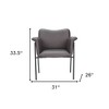 HomeRoots 31" Brown And Black Faux Leather And Faux Leather Arm Chair - 3 of 4