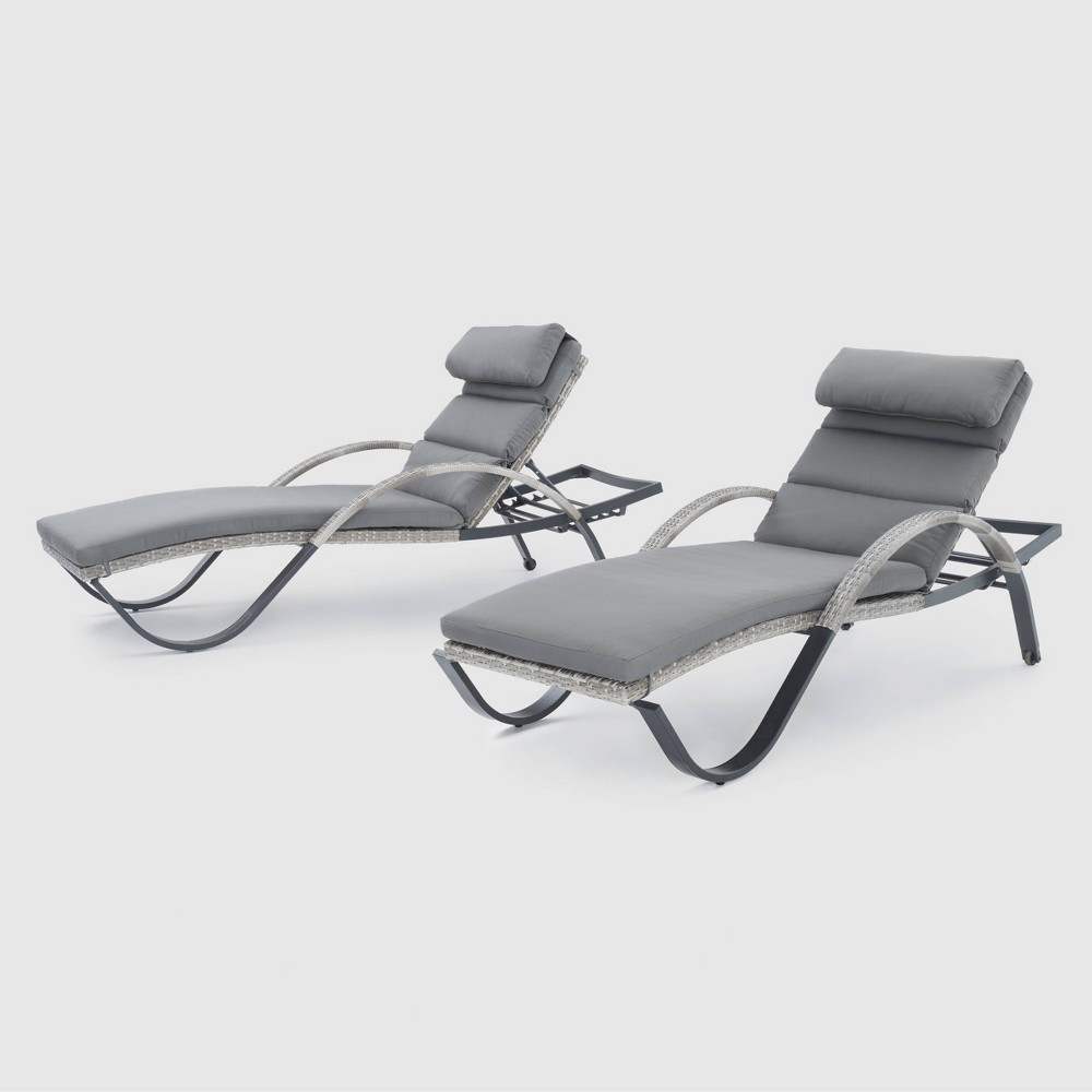 RST Brands Cannes Chaise Lounges Set of 2 Charcoal Gray