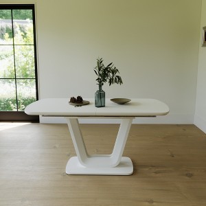 GDFStudio Elara Industrial Expandable Dining Table with U-Shaped Leg - 1 of 4