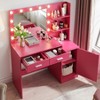 NicBex Makeup Vanity Desk with Mirror Dressing Table with Partitions with Cabinet Doors, 3 Level Dresser, 2 Large Drawer for Bedroom - 4 of 4