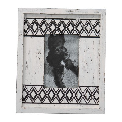 Black Diamond Pattern 4x6 Inch Wood Decorative Picture Frame - Foreside Home & Garden