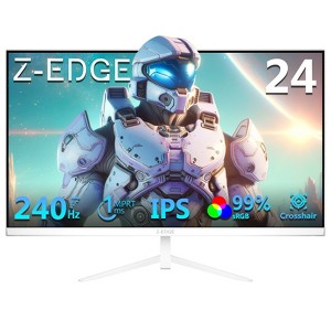 Z-Edge UG24PJ (White) 24 Inch 240Hz Gaming Monitor IPS Panel 1ms MPRT Full HD 1080P, 350cd/m² Brightness, HDR10, FreeSync, 2x HDMI & 2x DisplayPort - 1 of 4