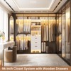 Besiost 96-In Closet Organizer with Wood Drawers, Closet System with Hanging Rods and Storage Shelves - 2 of 4