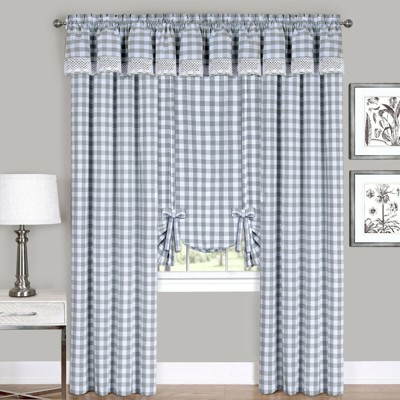 GoodGram Complete 6 Pc. Country Chic Plaid Window Curtain Treatment Set