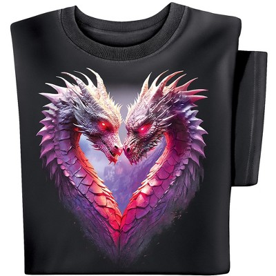 Collections Etc Heart of Dragons Short Sleeve Graphic Tee