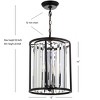 12" Bevin Pendant Black with Oil Rubbed Bronze & Crystals - JONATHAN Y: Lantern Style, Adjustable Height - 4 of 4