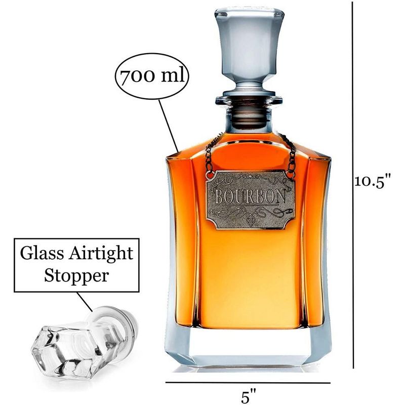 Bezrat Whiskey Decanter With Glass Airtight Stopper, 3 of 9
