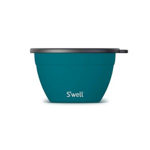 S'well 64oz Salad Bowl Kit Peacock Blue: Stainless Steel, Leakproof, Salad Container with Silicone Lid - 1 of 4