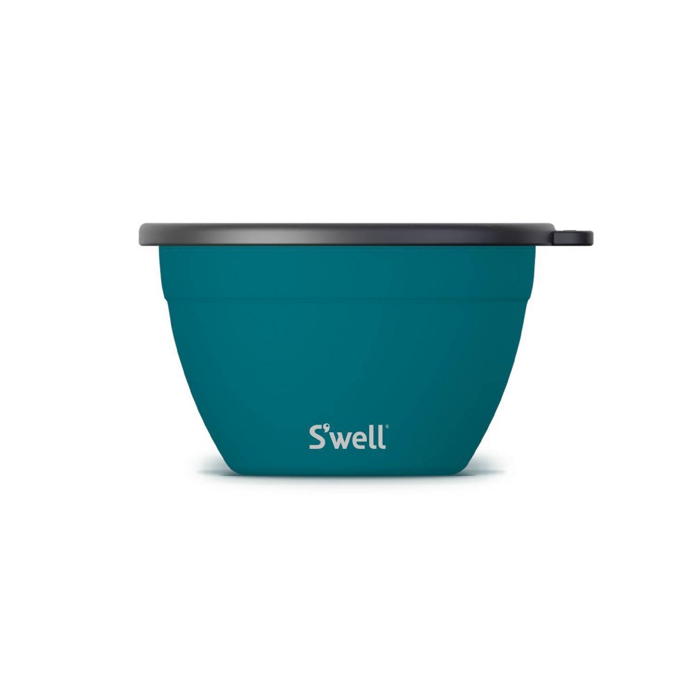 Photos - Food Container Swell S'well 64oz Salad Bowl Kit Peacock Blue: Stainless Steel, Leakproof, BPA-Free, Salad Container with Silicone Lid 