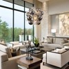 LLHZSY 12-Light Modern Globe Glass Kitchen Island Pendant Sputnik Chandelier with Black Smoke Glass Globe - W24" - 3 of 4